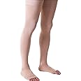 Doc Miller Thigh High Compression Socks - Open Toe, 20-30mmHg for Varicose Veins, Calf, Leg & Ankle Support, Pregnancy & Maternity Stockings, Small to Plus Size (Beige, X-Large)