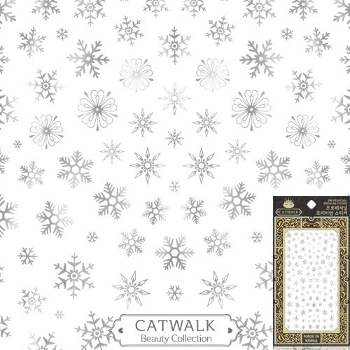 Catwalk Premium Peel-N-Stick Metallic Nail Stickers (Silver Snowflake)