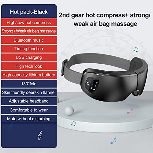 Kyltoor Eye Massager with Heat, Smart Eye Massager for Migraines with Bluetooth Music Foldable Heated Eye Massager 6 Modes for Dry Eyes Migraines Dark Circles Puffiness Improve Sleep