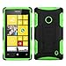 MYBAT Car Armor Kickstand Protector Cover Rubberized for Nokia Lumia 520 - Retail-Packaging - Black/Electric Green