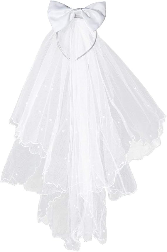 Yjzq Fille Voile Serre Tete Enfant Communion Barrette Bandeaux Voile De Mariage Embelli Papillon Coiffure Cheveux Double Couche Pour Soiree Ceremonie Amazon Fr Vetements Et Accessoires