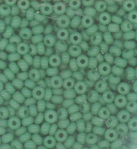 Cousin Czech Glass Beads, 11/0 Opaque Green Seed Beads, 10 grams