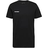 Mammut Mens Short Sleeve Tee, Organic Cotton Lightweight and Comfortable Logo T-Shirt, Black, X-Large
