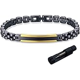 HXNIBATSAR 6 mm Stainless Steel Bracelet for Men and Women, Chain Watch Bracelet, Fashionable and Comfortable, Everyday Versatility, Black/Silver/Gold/Gold & Silver
