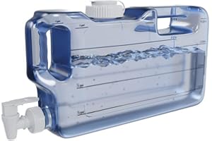 Hydrafitt 1.1 Gallon Refrigerator Water Dispensers Bottle with Faucet, Spigot & 58mm Screw Cap - BPA Free Plastic Leak-Proof | Slimline Mini Fridge Beverage Drink Dispenser for Parties (Light Blue)