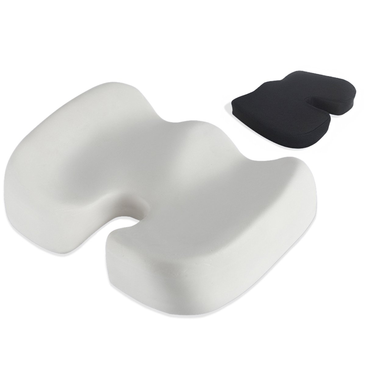 Supply24 210 Gel Foam Seat Cushion Black 45 x 36 x 8 cm Steißbeinkissen Pillow Cushion for Wheelchair Office Chair Car Bus Seat Cover for Travel Gel Cushion