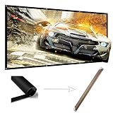 100 Inch Projector Screen Wrinkle Free Portable Indoor Outdoor Movie Screens 16:9 HD 4K with Hanging Hole Grommets Rolling High Color Reduction Home Theater Projection Cinema