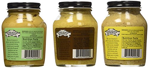Sierra Nevada Mustard 3-Flavor Variety: One 8 oz Jar Each of Pale Ale & Honey Spice, Porter & Spicy Brown, and Stout & Stoneground in a BlackTie Box (3 Items Total)