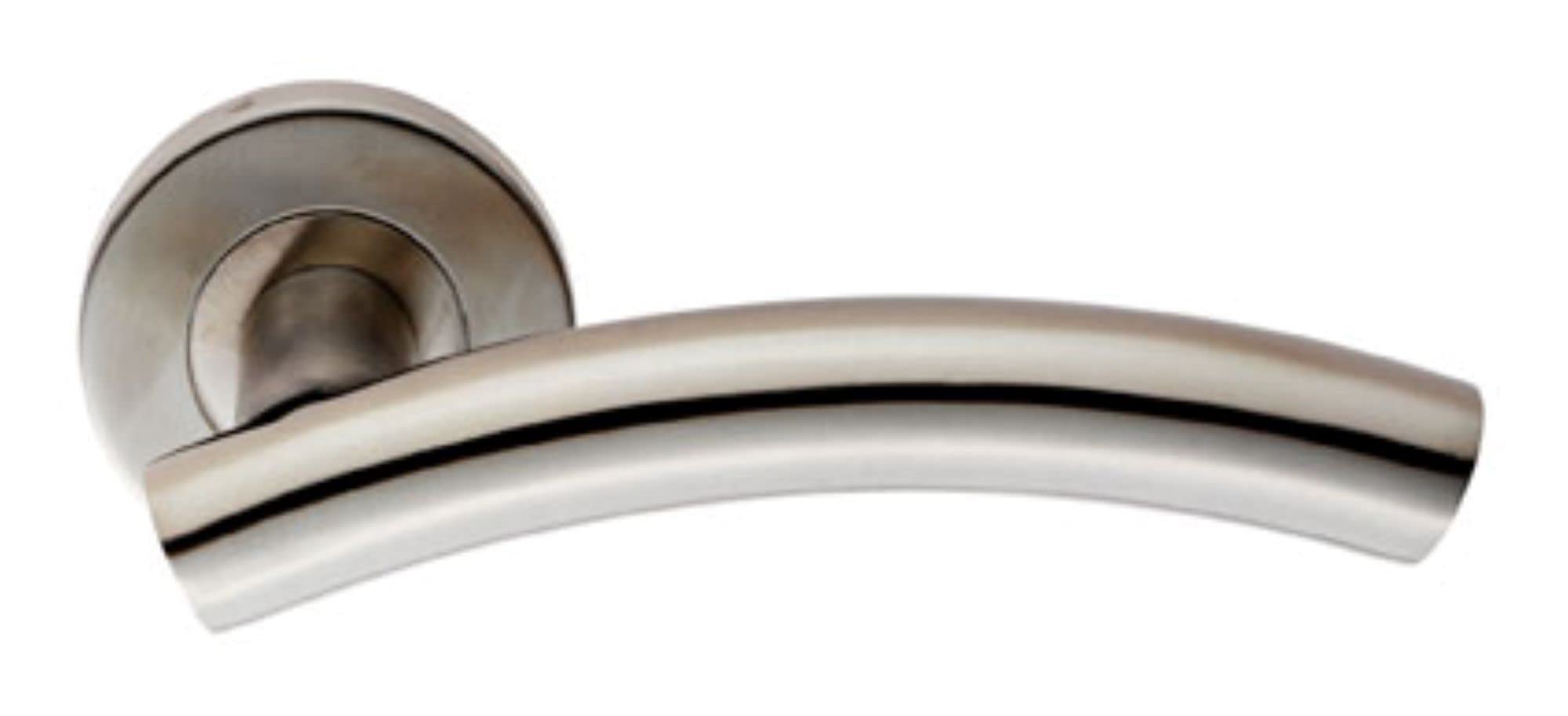 Carlisle Brass Curved 19mm Dia. Lever on Concealed Fix Sprung Round Rose in Satin Stainless Steel, Silver, 17.2 x 15.6 x 5.6 cm