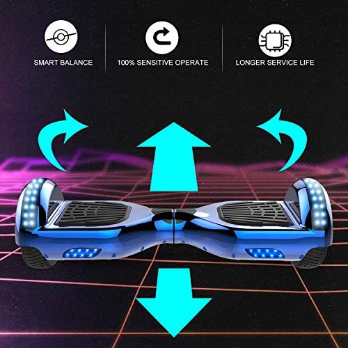 GeekMe Gyropode 6.5 Pouce Hoverboard électrique Auto-équilibré Bluetooth Intégré Moteur 700W pour Enfants et Adultes