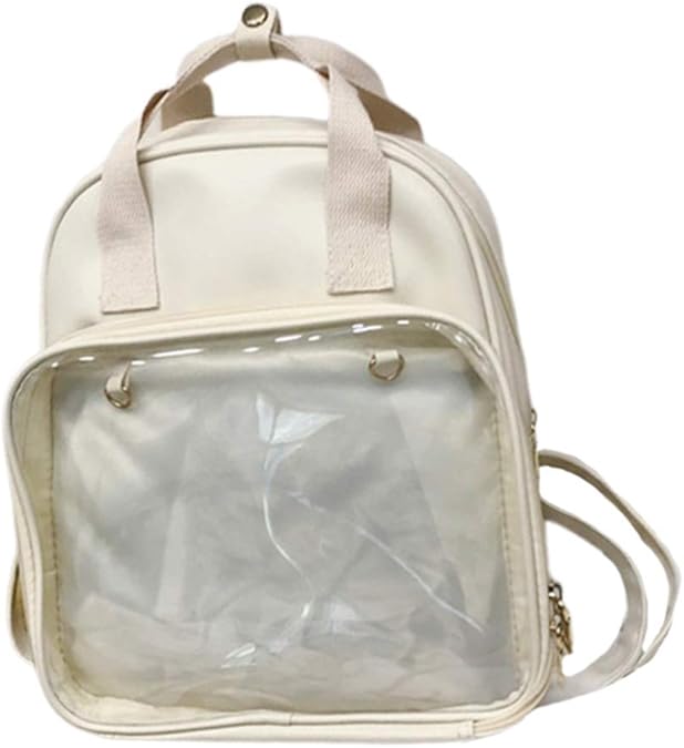 TENDYCOCO Clear Backpack Ita Bag DIY Transparent School Daypack PVC