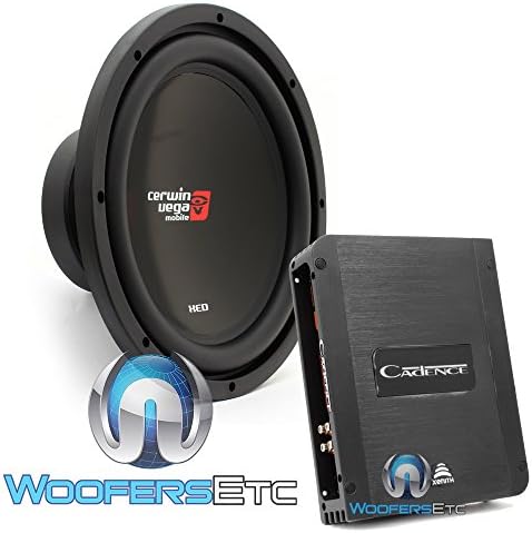 pkg Cadence XAH-125.2 2-Channel 500W Class A/B Car Amplifier + Cerwin Vega XED12 12" 1000W Single 4-Ohm XED Series Subwoofer