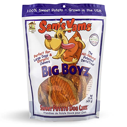 Sams Yams Sweet Potato Dog Treats, Healthy Dog Treats for Large Dogs