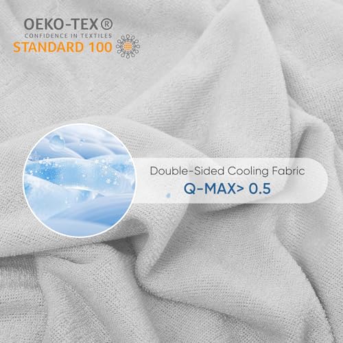 Marchpower Refreshing Blanket 200 x 220 cm, Arc-Chill Natural Technology Summer Blanket Double-Sided Cozy and Refreshing Sofa Blanket, Qmax>0.5, Blue