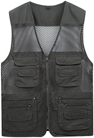 HULANG Men’s Fly Fishing Vest With Multi Cargo Pockets - Solid Outdoor Photography Jackets (Black, US XL (Asia 4XL))