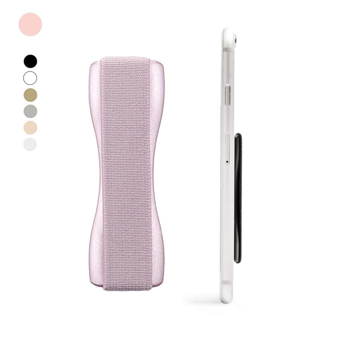 Happy Strappy Original Fingerhalterung Handy (Ganz Rosegold). der Handy Halter Griff für Den Finger und Smartphones: iPhone, 
