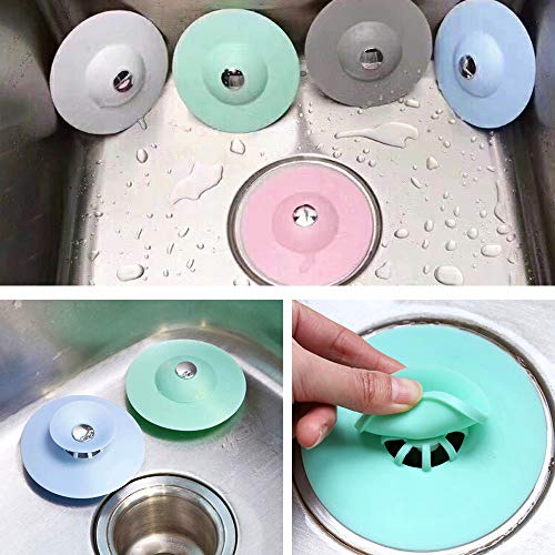 Newbested 10 Pcs Shower Drain Tub Stopper Strainer Trap Hair Catcher Bathtub Cover Silicone Protectors Shower Plug Bathroom Kitchen Laundry