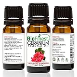 BioFinest Geranium Oil - 100% Pure Geranium Essential Oil - Premium Organic - Therapeutic Grade - Best For Aromatherapy - Reduce Wrinkles- Mood Uplifter - FREE E-Book and Dropper (10ml)