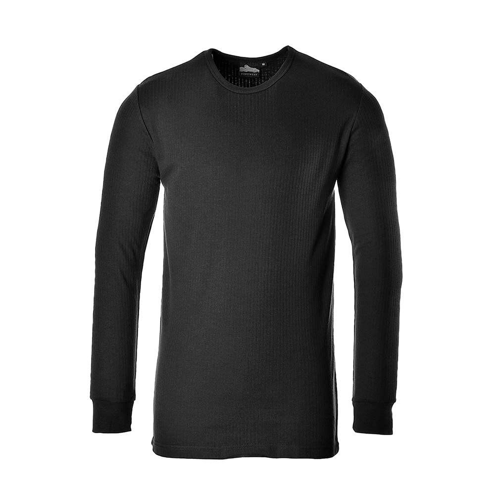 Portwest B123 Insulated Thermal T-Shirt Long Sleeve Black, 3X-Large