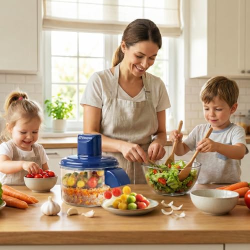 Descascador de Alho, Descascador Elétrico para Alho, Uvas e Tomates, Bivolt, com Lâminas em Aço Inox, Rápido e Fácil de Limpar, para Cozinha Doméstica(Azul)