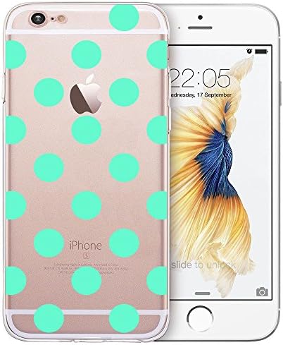 iPhone 6s Case, Vect iPhone 6 Case Clear with Embossed Design Soft TPU Shock-Absorption Scratch-Resistant Slim Fit Protective Cover for iPhone 6s iPhone 6 4.7 inch (Mint Polka Dots)