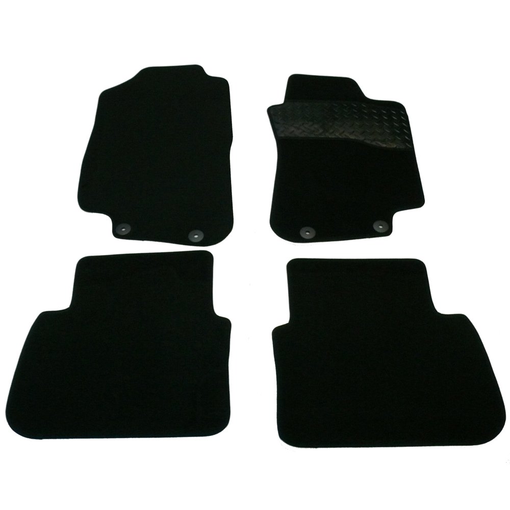 Sakura Mat Set SAAB 9-5 Carpet with Rubber Heelpad 2006-2010 - Black