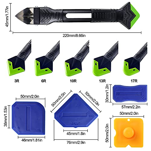 32Pcs 5 in 1 Silicone Caulking Tool Kit,Stainless Steelhead Caulk