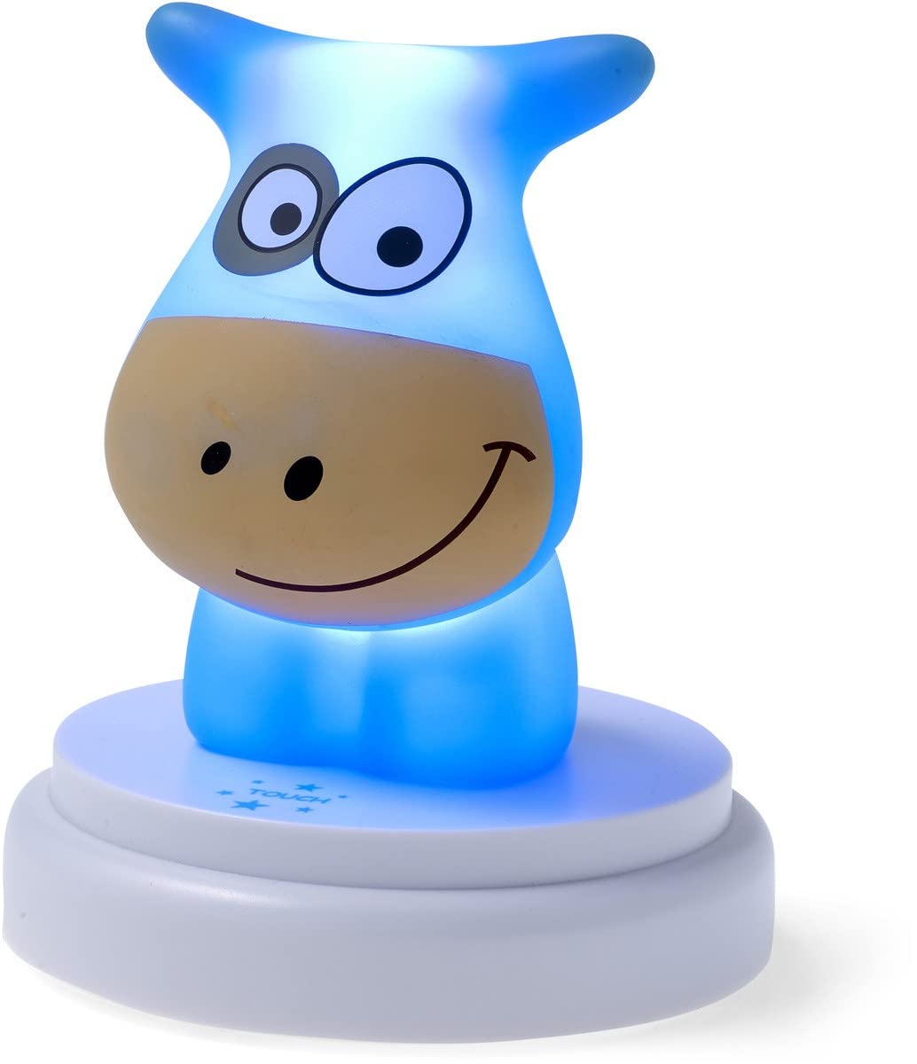 Alecto Naughty Cow Night Light for Children - Snooze Light - Battery Operated - LED Night Light - Touch Control - Yellow
