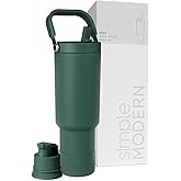 Simple Modern Trek Pivot | 40oz Flip Straw Tumbler with Handle | Water Bottle & Boot | Interchangeable Straw & Chug Lids | Insulated Stainless Steel Jug | Gym Sports Outdoors | Forest