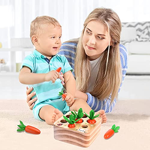 LITPRIN Montessori Size Wooden Toys for 1 2 3 Years Old Boys and Girls