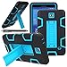 E LV T230 High Impact Resistant Full-body Protection Hybrid Armor Defender Case with Convertible Built in Stand for Samsung Galaxy Tab 4 - Black/Turquoise