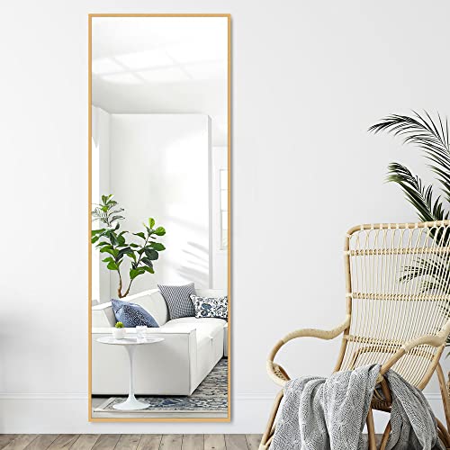 Natsukage 64"x21" Gold Full Length Mirror Large Floor Mirror with Stand