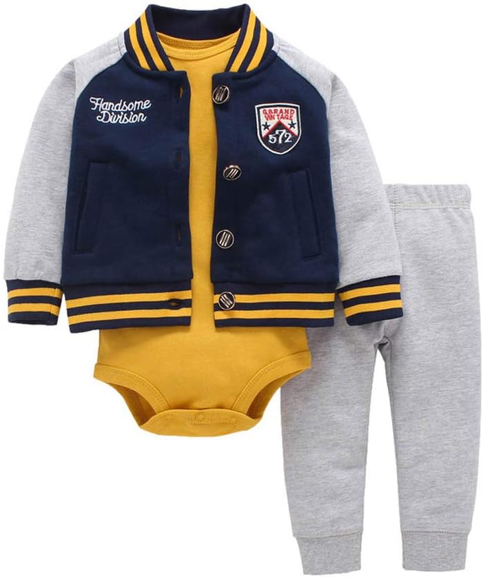 Baby Long Sleeve Hoodie + Bodysuit + Pants Trousers Newborn Girl Boy Autumn Winter Clothes Outfits 0-24 Months