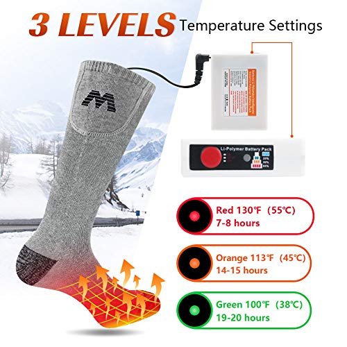 Rechargeable Heated Socks With 5000mAh Battery - 4 Heat Settings For Winter Outdoor Activities