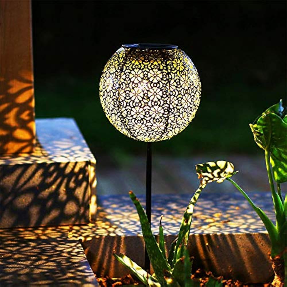 Solar Lantern Outdoor Hanging Lanterns Garden Lights Patio Decor Metal