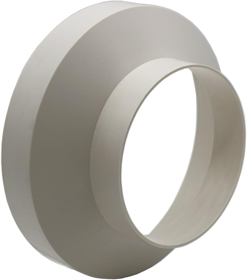 Kair Ducting Reducer 150mm to 100mm White Plastic Connector 6 to 4 inch