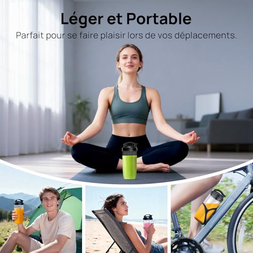 Ganiza Smoothie Maker 900W, Mini Blender with 25000rpm, 3 Tritan To-Go Bottles (300ml, 500ml & 700ml), 4 Asymmetrical Blenders, for All Types of Shakes and Smoothies, Silver/Black