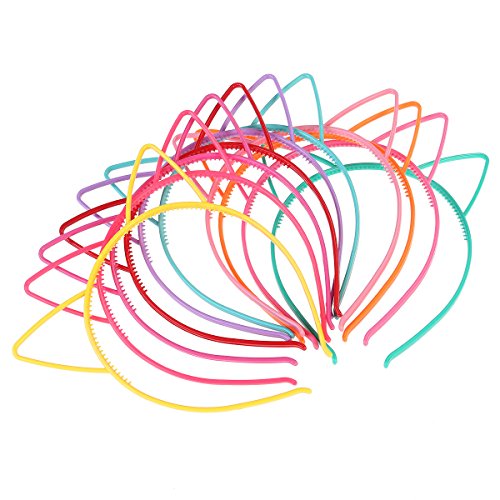Frcolor 10pcs cat ear headband plastic cat hairband cat…