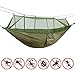 IDEALUX Camping Hammock with Net, Lightweight Portable Double Parachute Hammocks, High Capacity & Tear Resistance Perfect for Hammock Camping, Backyard Relaxation (ArmyGreen)