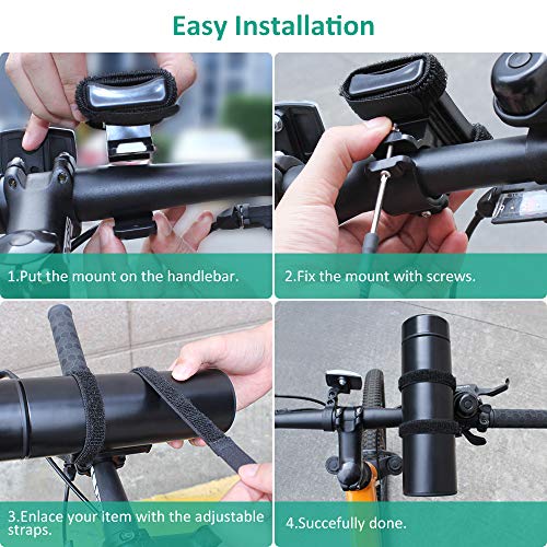 Bovon Multifunctional Bluetooth Speaker Mount for Bike, Golf Cart Railing or ATV/UTV Roll Bar, Adjustable Velcro Strap Fits Most Wireless Speakers, Flashlights, Bottle and Cage Attachment Accessory