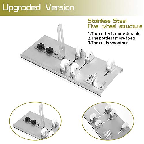 Glass Bottle Cutter, Bottle Cutter DIY Machine for Cutting Wine Beer Liquor Whiskey Alcohol Champagne Water or Soda Round Bottles Mason Jars, Accessories Tool Kit Gloves Fixing Rubber Ring Hemp Rope - Thumbnail 3