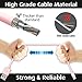 CellBee 3 Pack Apple Certified Charger- Super Fast Charging - Thick Cord - 3 ft -1 meter (Pink)