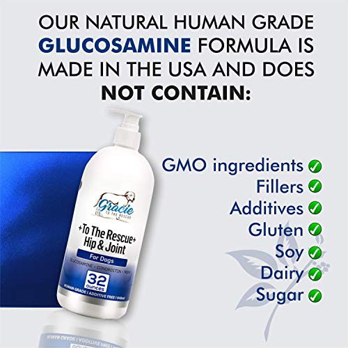 Gracie To The Rescue Liquid Glucosamine for Dogs with Chondroitin, MSM