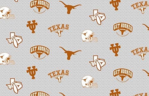 TEXAS LONGHORNS FLEECE FABRIC-TEXAS LONGHORNS FLEECE BLANKET FABRIC SOLD BY THE YARD