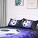 Blue Flame Soccer Duvet Cover Set for Children Boys 3D Printed Football Quilt Cover Set with 2 Pillowcases Fire and Ice Bedding Set with Zipper Closure Queen Size 90