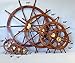 Hampton Nautical Deluxe Class Wood and Brass Decorative Ship Wheel 15