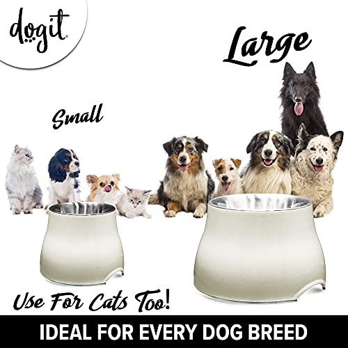 Dogit Elevated Dog Bowl, Stainless Steel Dog Food and Water Bowl for