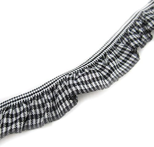 Bluemoona10 Yards - 3/4" 20mm Gingham Elastic Trim Ruffle Ribbon Trimme Colourful 10 Yards (Black)