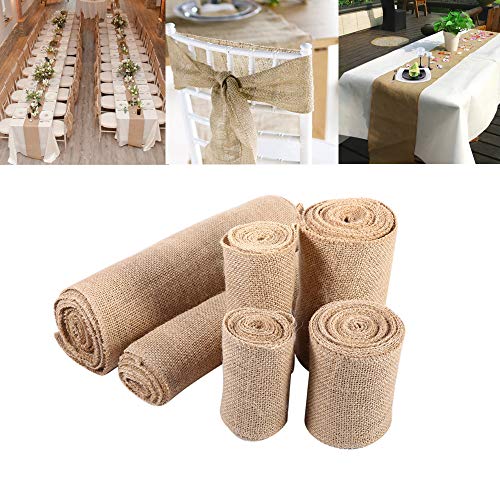Greenpromise - Runner da tavola in iuta da 5 m, stile vintage, per decorazione della casa, accessorio per matrimoni, fai da te (10 cm x 5 metri)