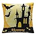 Yeahbeer 4-Pack Happy Halloween & Christmas Pillow Covers Cotton Linen Bat Pumpkin Sofa Home Decor Throw Pillow Case Cushion 18